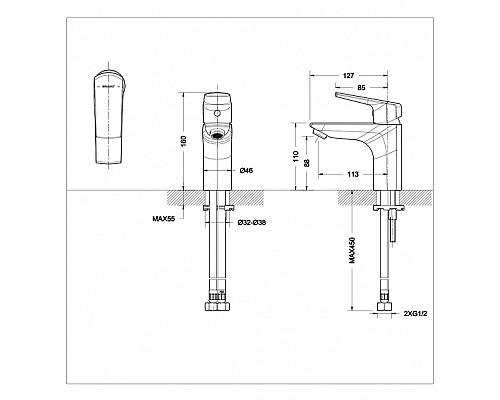 Смеситель для раковины Bravat Real F1121179CP Хром