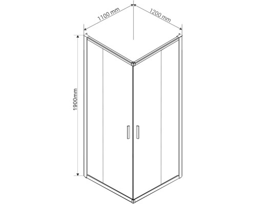 Душевой уголок Vincea Garda 120x110 VSS-1G1112CLB профиль Черный стекло прозрачное