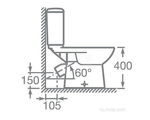 Унитаз-компакт Roca Access 34P23900Y с косым выпуском