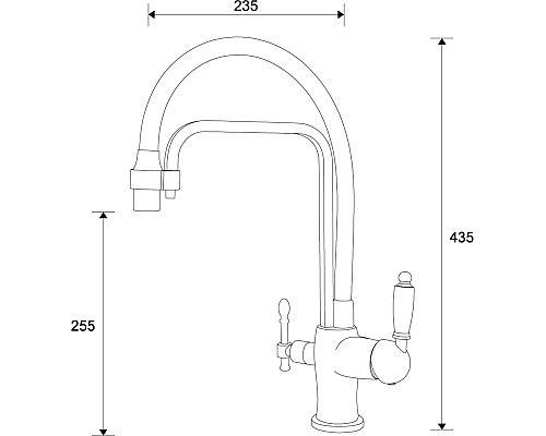 Смеситель для кухонной мойки ZORG Sanitary ZR 342-6 YF