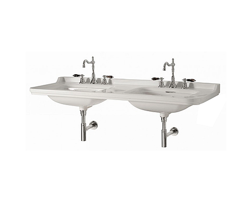 Двойная раковина Kerasan Waldorf 4143K1bi/cr*3 150 c 3 отверстиями Двойная раковина Kerasan Waldorf 4143K1bi/cr*3 150 c 3 отверстиями
