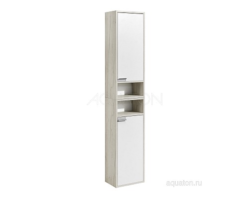 Шкаф - колонна Флай 1-створчатый белый, дуб крафт правый Aquaton 1A237903FAX1R