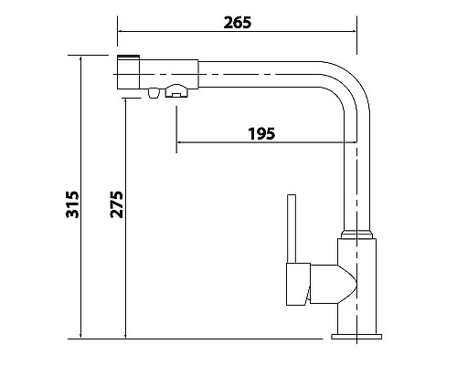 Смеситель для кухни Kaiser Teka 13044-15 Вороненая сталь
