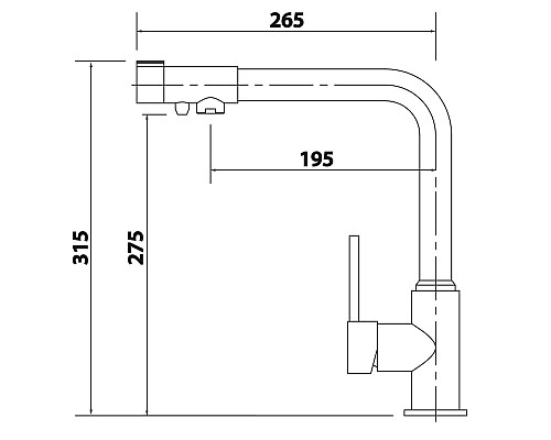 Смеситель для кухни Kaiser Teka 13044-15 Вороненая сталь