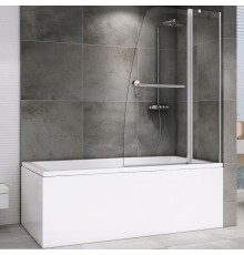 Шторка на ванну Abber Ewiges Wasser 100х140 профиль Хром стекло прозрачное