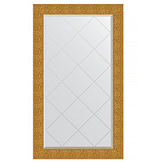 Зеркало Evoform Exclusive-G 131х76 BY 4237 с гравировкой в багетной раме - Чеканка золотая 90 мм
