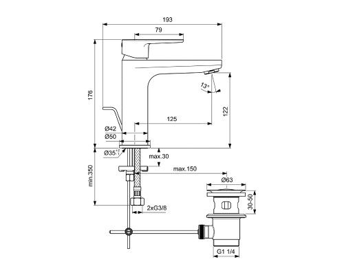 Комплект смесителей Ideal Standard Ceratherm T25 BC984AA Хром