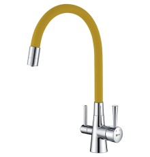 Смеситель для кухни Lemark Comfort Хром Желтый