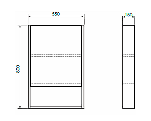 Зеркальный шкаф Comforty Вена 55 00-00009271 Дуб дымчатый