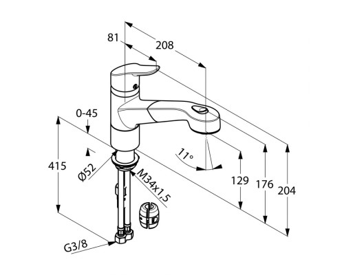 Смеситель для кухни однорычажный смеситель Kludi Objekta 325810575