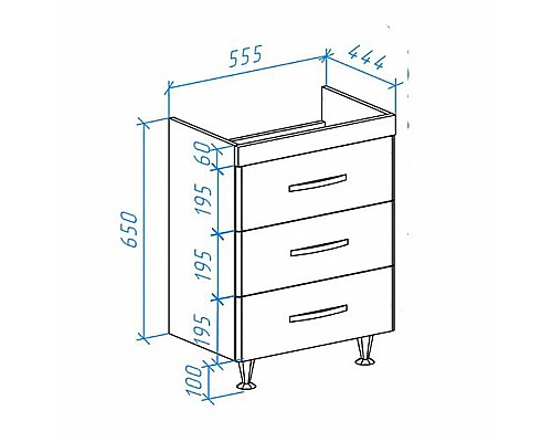Тумба под раковину Bellezza Рокко 60 4635309660011 Белая