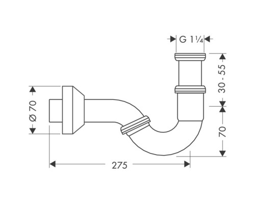 Сифон трубчатый, для биде Hansgrohe 55237000