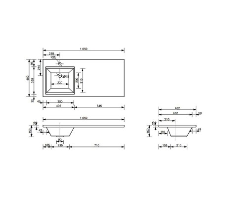 Тумба с раковиной Эстет Dallas Luxe 105 L ФР-00009666 Белая