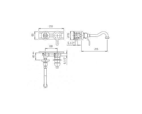 Встраиваемый смеситель Cezares MARGOT-BLS1-01-Bi