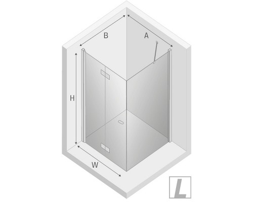 Душевое ограждение NEW TRENDY NEW SOLEO BLACK складные двери L 100x120x195 (черный)