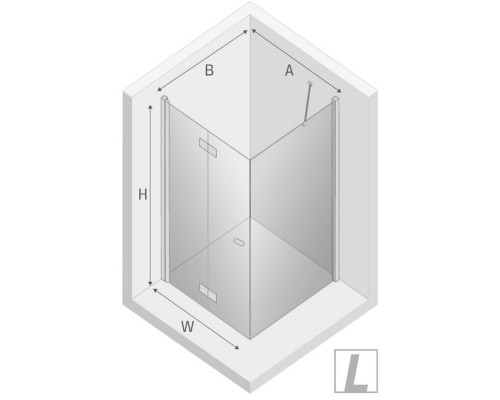 Душевое ограждение NEW TRENDY NEW SOLEO BLACK складные двери L 100x120x195 (черный)