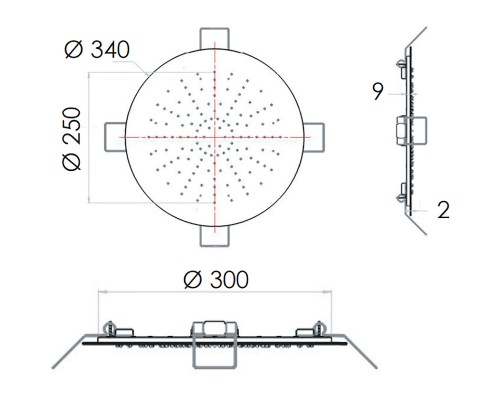 Верхний душ Remer 357EFM34 Хром
