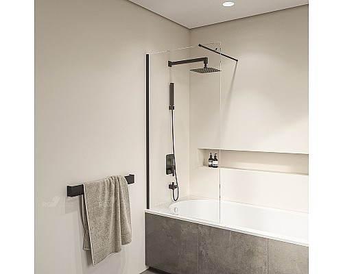 Шторка на ванну RGW Screens SC-050B 60x150 351105006-14 профиль Черный стекло прозрачное