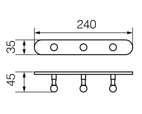 Планка с 3-мя крючками Veragio Gialetta L23.5, золото