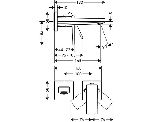 Смеситель для раковины-чаши Hansgrohe Metropol однорычажный хром 32525000