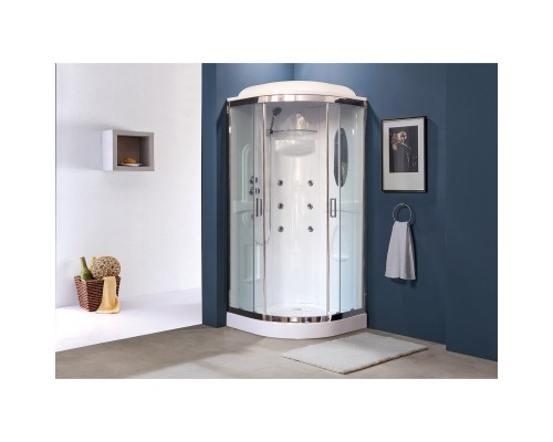 Душевая кабина Royal Bath НК 90x90 с гидромассажем профиль Хром
