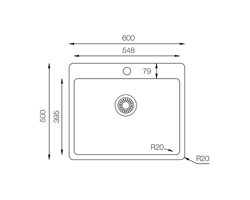 Кухонная мойка TopZero Micro ME600.500.GT10K Нержавеющая сталь