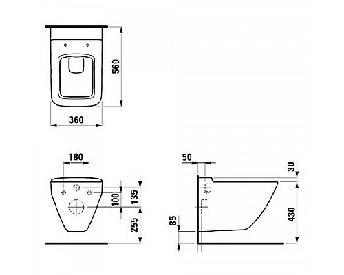Крышка-сиденье Laufen Palace 8.9170.1.300.000.1 с микролифтом, петли хром