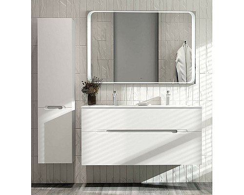 Тумба под раковину Jorno Modul 120 Mоl.01.122/P/W подвесная Белый глянец