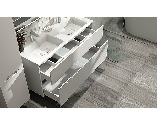 Тумба под раковину Jorno Modul 120 Mоl.01.122/P/W подвесная Белый глянец