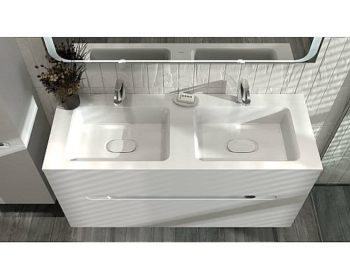 Тумба под раковину Jorno Modul 120 Mоl.01.122/P/W подвесная Белый глянец