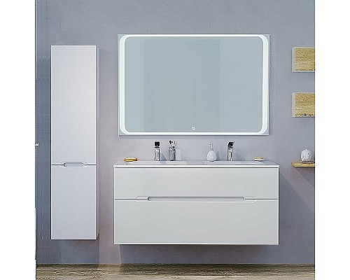 Тумба под раковину Jorno Modul 120 Mоl.01.122/P/W подвесная Белый глянец