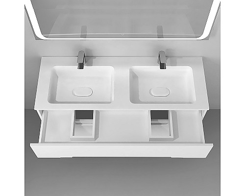 Тумба под раковину Jorno Modul 120 Mоl.01.122/P/W подвесная Белый глянец