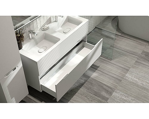 Тумба под раковину Jorno Modul 120 Mоl.01.122/P/W подвесная Белый глянец