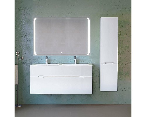 Тумба под раковину Jorno Modul 120 Mоl.01.122/P/W подвесная Белый глянец