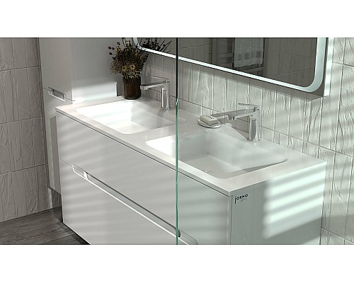 Тумба под раковину Jorno Modul 120 Mоl.01.122/P/W подвесная Белый глянец