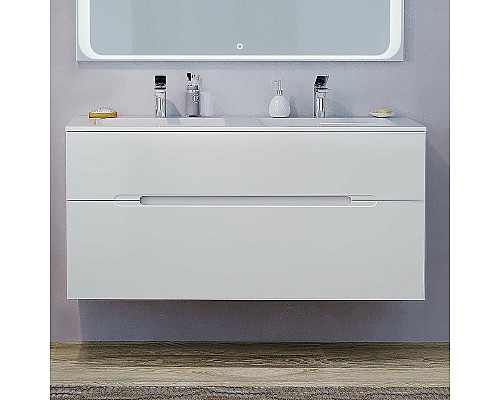 Тумба под раковину Jorno Modul 120 Mоl.01.122/P/W подвесная Белый глянец