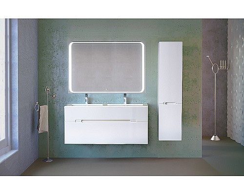 Тумба под раковину Jorno Modul 120 Mоl.01.122/P/W подвесная Белый глянец