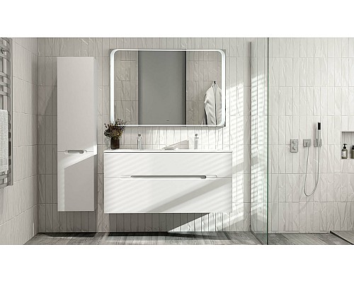 Тумба под раковину Jorno Modul 120 Mоl.01.122/P/W подвесная Белый глянец