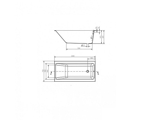 Акриловая ванна Cersanit Crea 150x75 P-WP-CREA*150NL