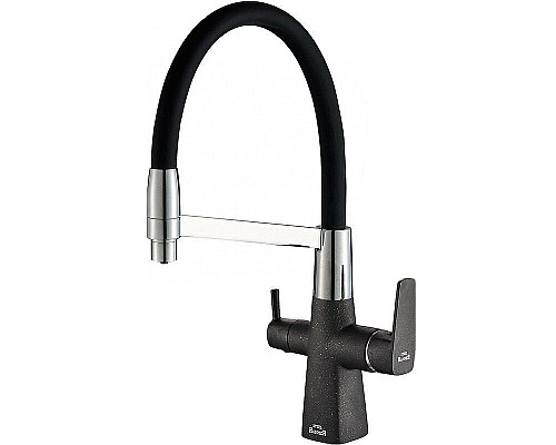 Смеситель для кухни ZorG Steel Hammer SH 818-6 BLACK CR Черный матовый Хром