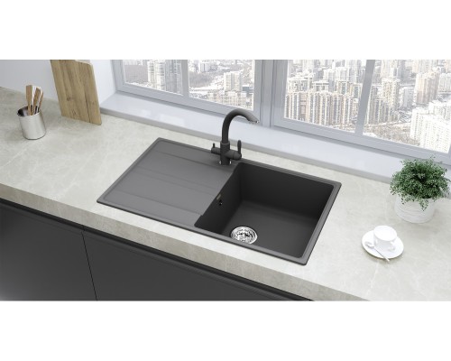 Кухонная мойка Ulgran Quartz Prima 850-09 мокрый асфальт