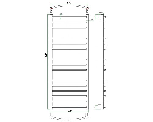Полотенцесушитель ГРОТА CALMA 63/120