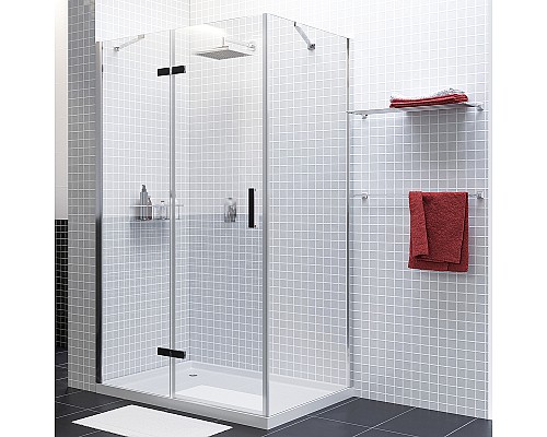 Душевой уголок WasserKRAFT Aller 120х80 L 10H06LBLACK профиль Хром стекло прозрачное