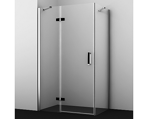 Душевой уголок WasserKRAFT Aller 120х80 L 10H06LBLACK профиль Хром стекло прозрачное