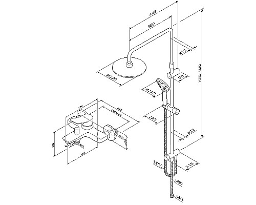 Душевая система AM.PM X-Joy F42885A14 Черная