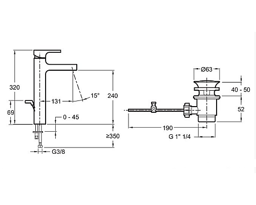 Смеситель для раковины Jacob Delafon E37329CP