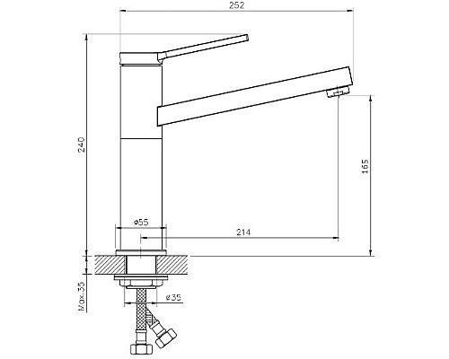 Смеситель для кухни Rush MS9035-36 Хром Смеситель для кухни Rush MS9035-36 Хром