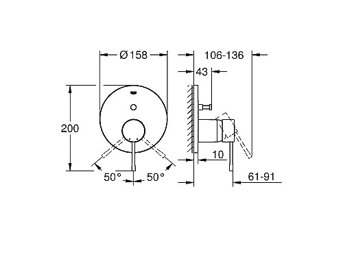 Смеситель для душа Grohe Essence New 24058001 Хром