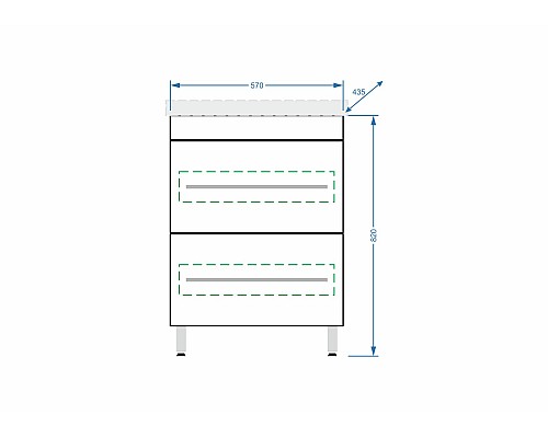 Тумба под раковину Stella Polar Ванесса 60 SP-00000218 напольная