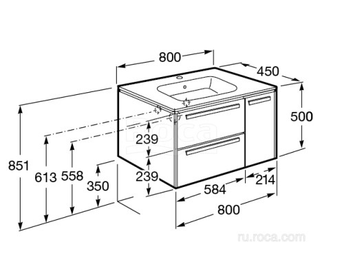 Тумба под раковину Roca Lago 80 857296806 белый глянец 